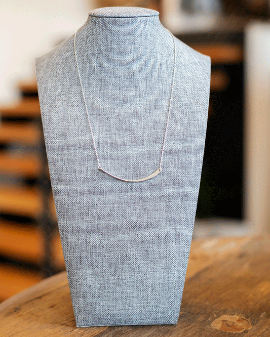 Contemporary Brushed Bar Necklace