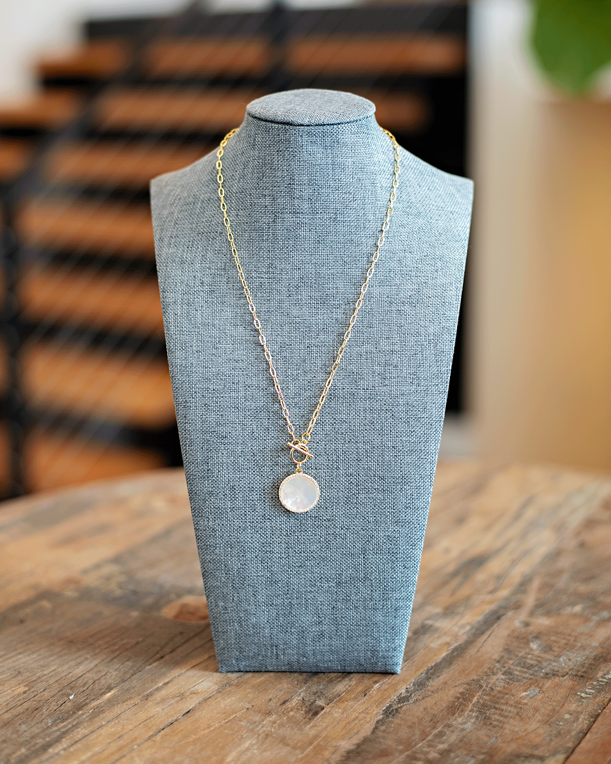 Pearl Pave Circle Necklace