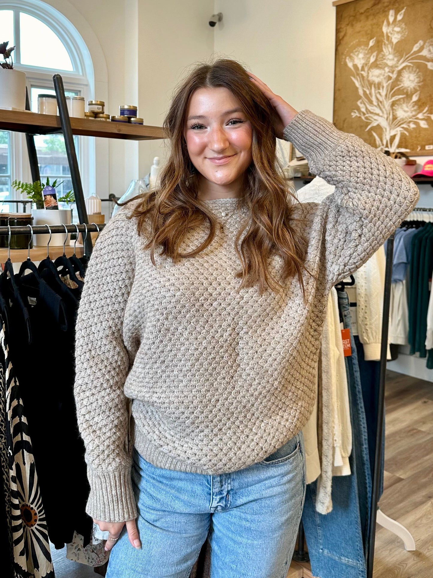 Walnut Waffle Sweater